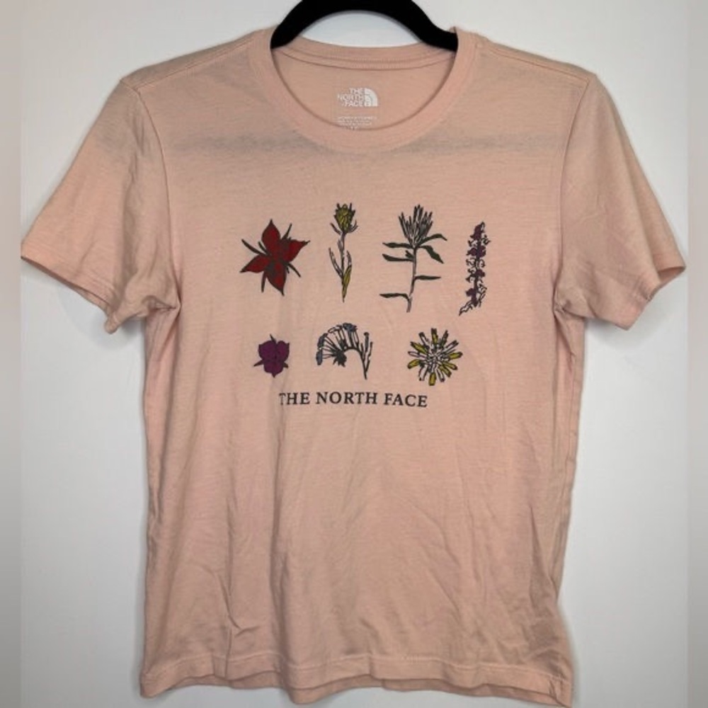 The North Face Pale Pink Floral Tee with Botanical Print